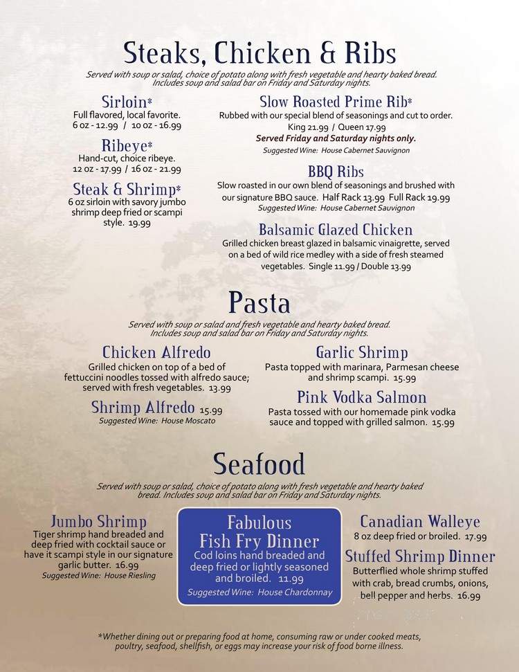 Tee-A-Way Golf & Supper Club - Ladysmith, WI menu_pic
