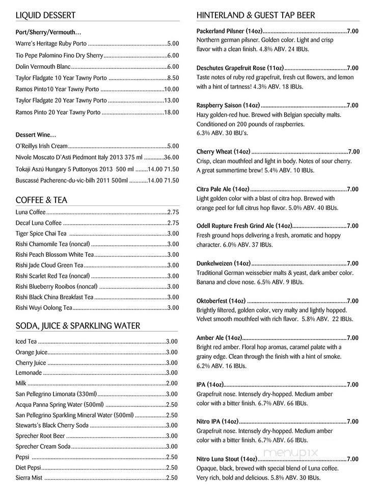 Whistling Swan - Fish Creek, WI menu_pic