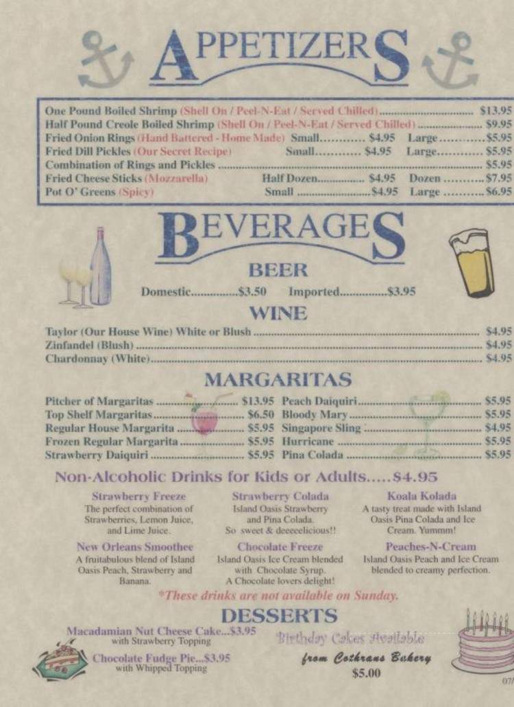 Top O The River - Anniston, AL menu_pic