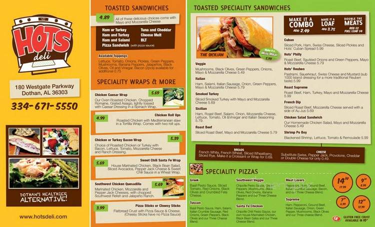 Hots Deli - Dothan, AL menu_pic