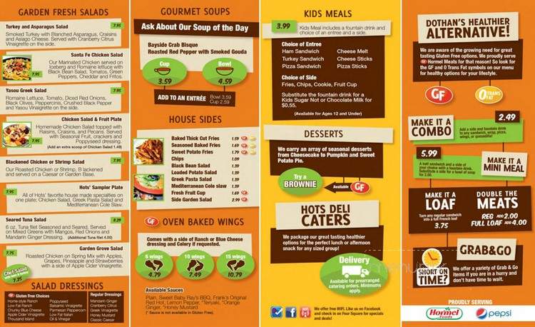Hots Deli - Dothan, AL menu_pic