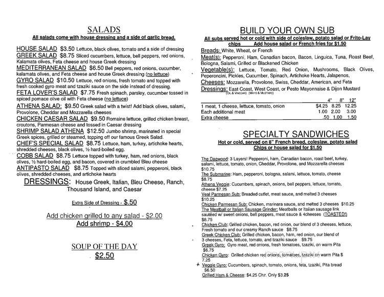Pizza Athena - Palmer, AK menu_pic