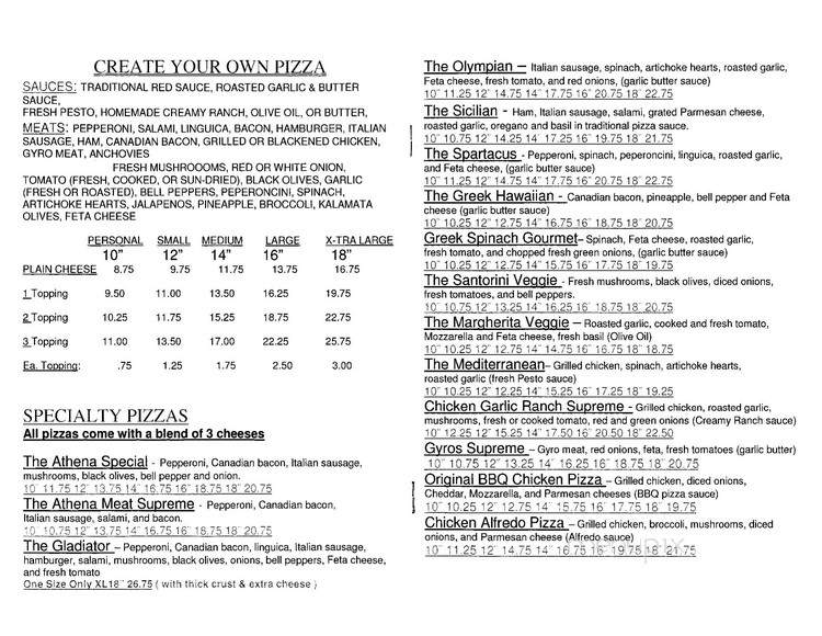 Pizza Athena - Palmer, AK menu_pic
