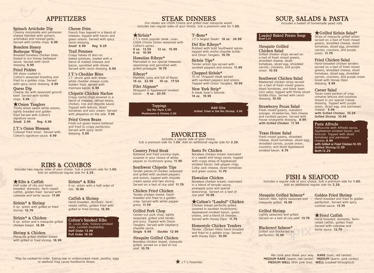 Colton's Steakhouse & Grill - Benton, AR menu_pic