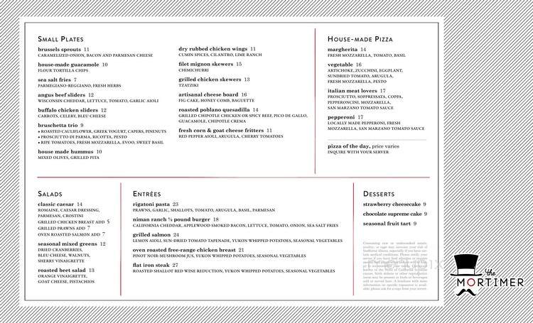 The Mortimer - San Francisco, CA menu_pic