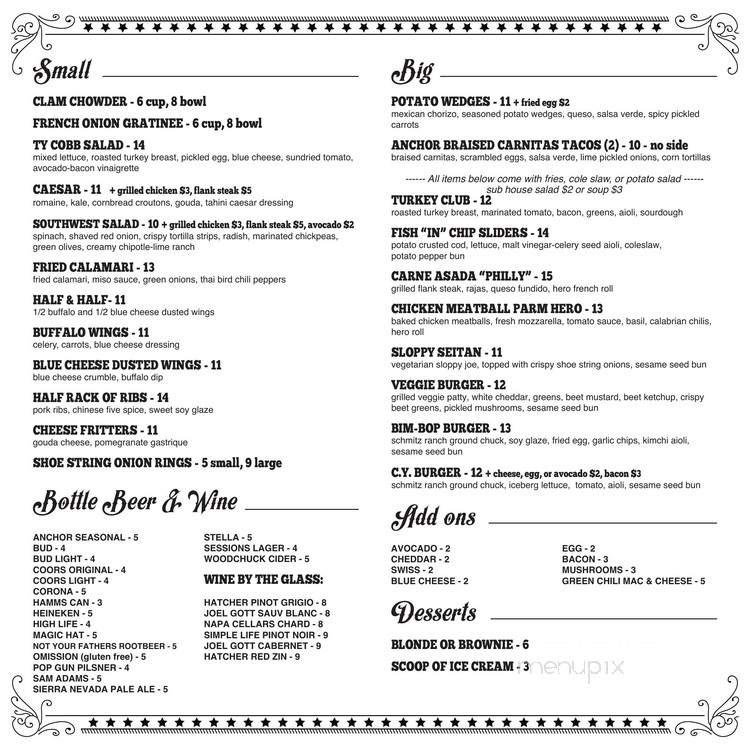 Louie's Bar & Grill - San Francisco, CA menu_pic