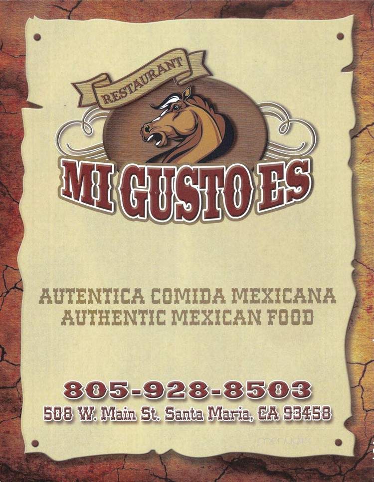 Mi Gusto Es Restaurant - Santa Maria, CA menu_pic