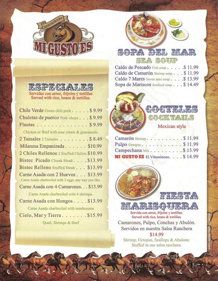 Mi Gusto Es Restaurant - Santa Maria, CA menu_pic