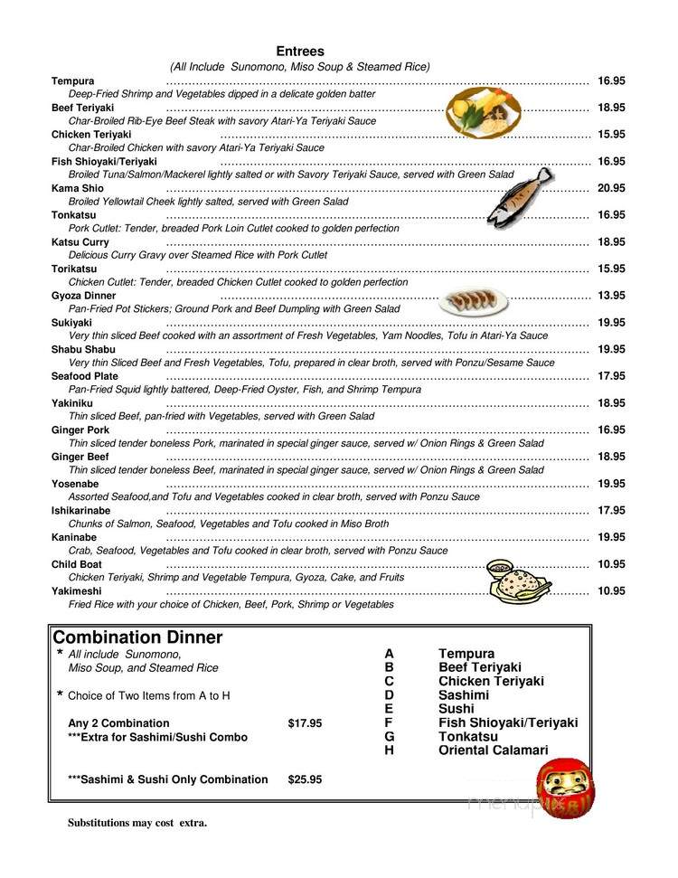 Atari-Ya Japanese Restaurant - Santa Maria, CA menu_pic