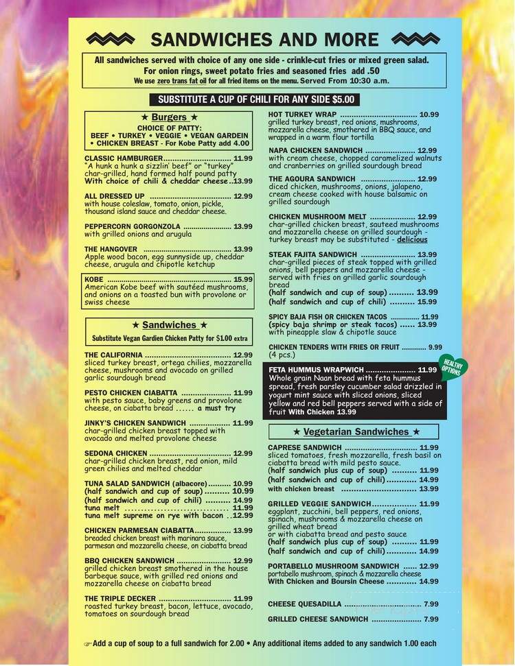 Jinky's Cafe - Sherman Oaks, CA menu_pic