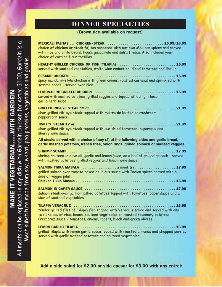 Jinky's Cafe - Sherman Oaks, CA menu_pic
