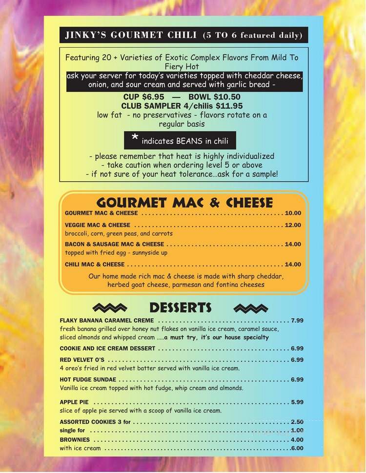Jinky's Cafe - Sherman Oaks, CA menu_pic