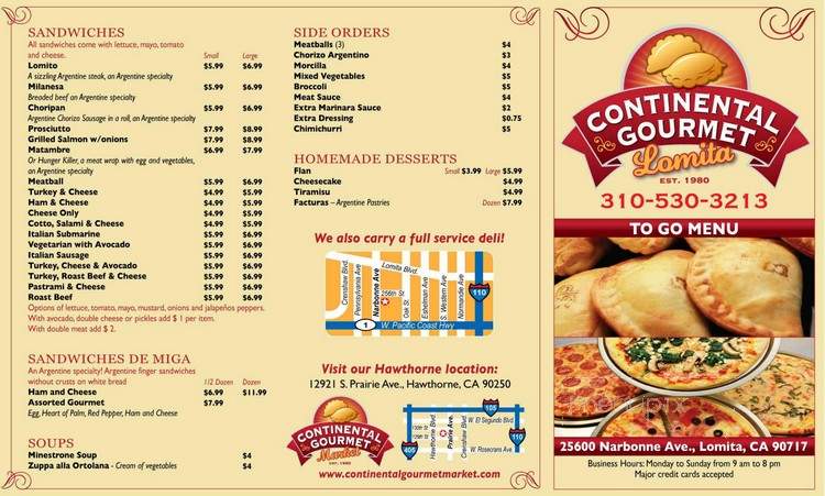 Continental Gourmet Market - Hawthorne, CA menu_pic