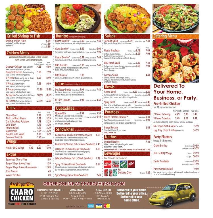 Pronto's - Rancho Palos Verdes, CA menu_pic