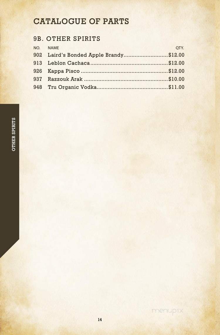 Edison Bar - Los Angeles, CA menu_pic