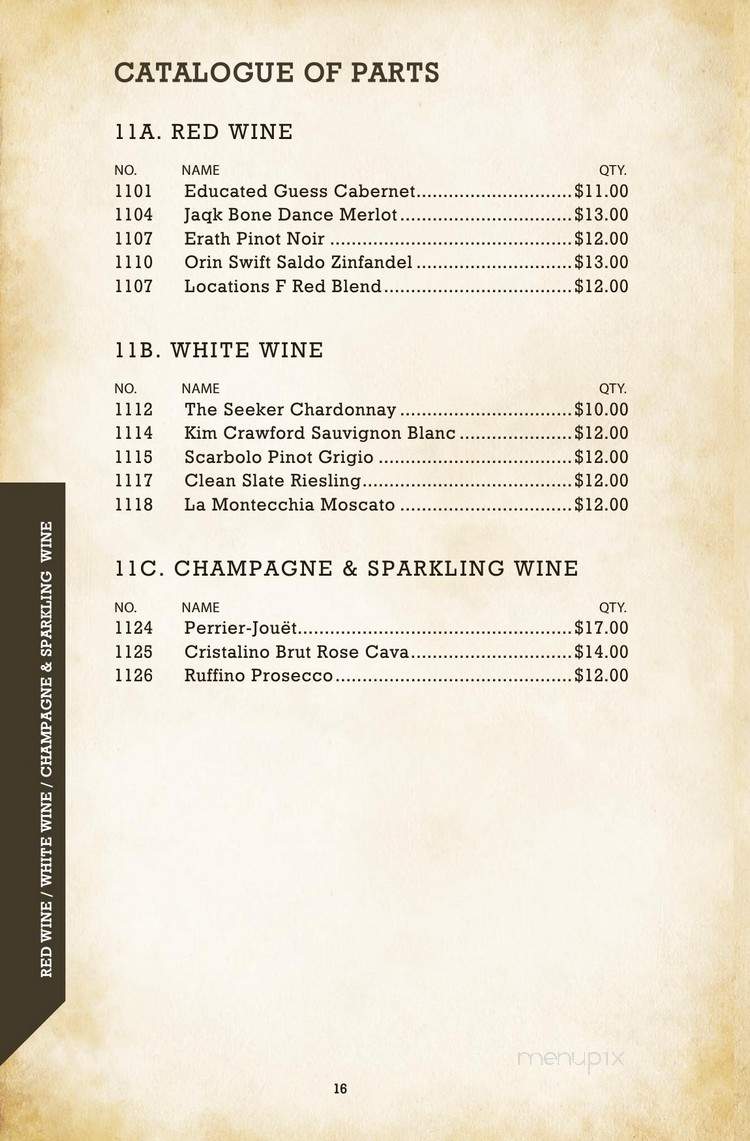 Edison Bar - Los Angeles, CA menu_pic