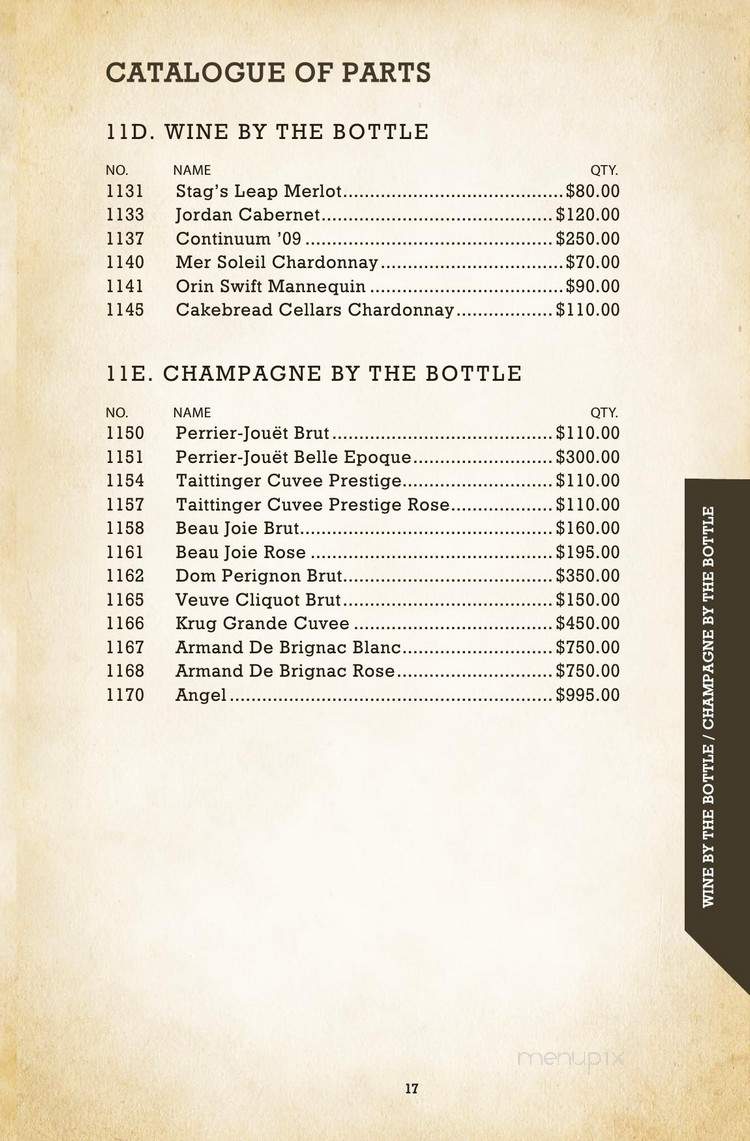 Edison Bar - Los Angeles, CA menu_pic