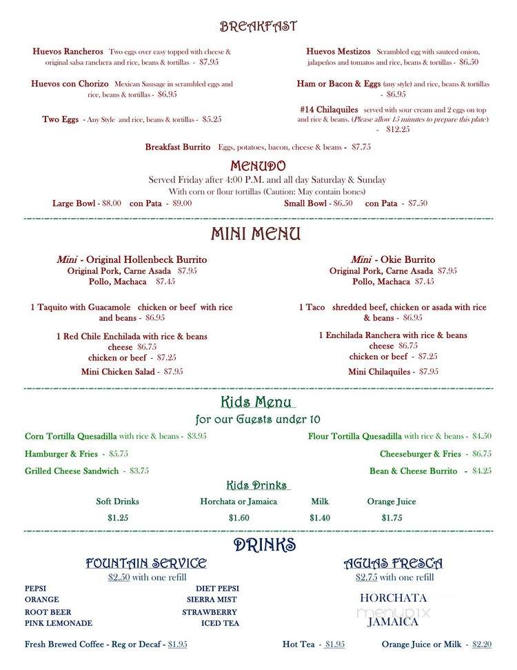 El Tepeyac Cafe - Los Angeles, CA menu_pic