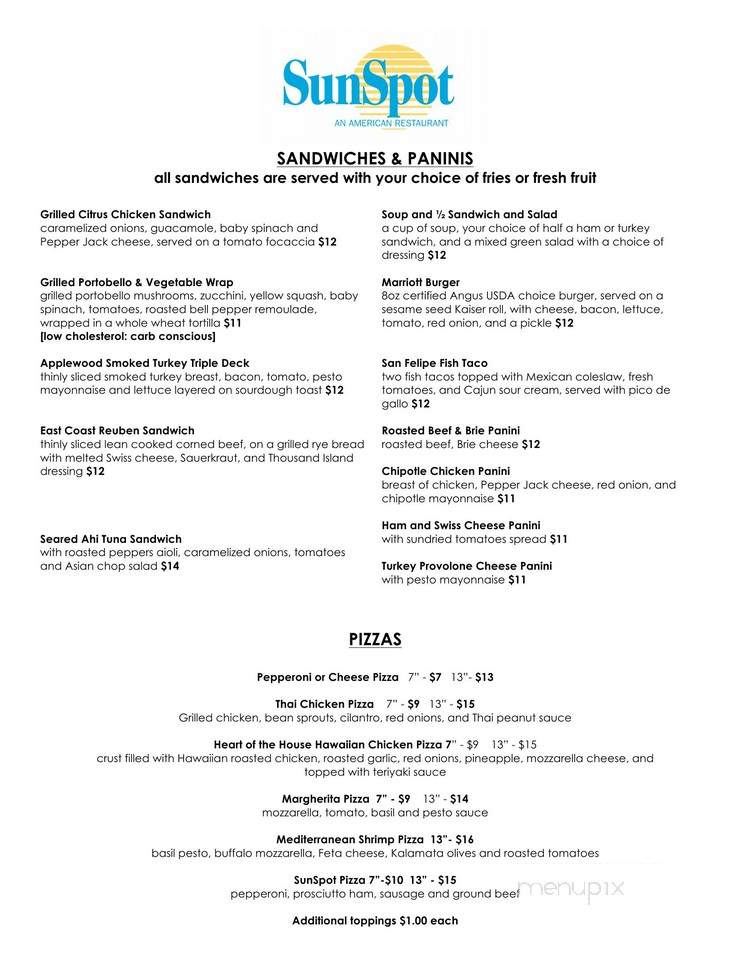 Sunspot-An American Grill - Garden Grove, CA menu_pic