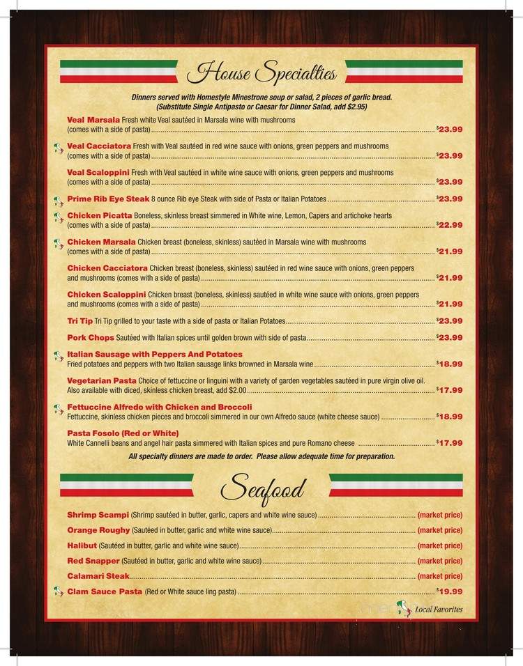 Domenico's Italian Restaurant - Monrovia, CA menu_pic
