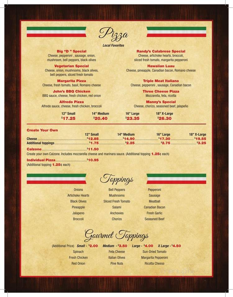 Domenico's Italian Restaurant - Monrovia, CA menu_pic
