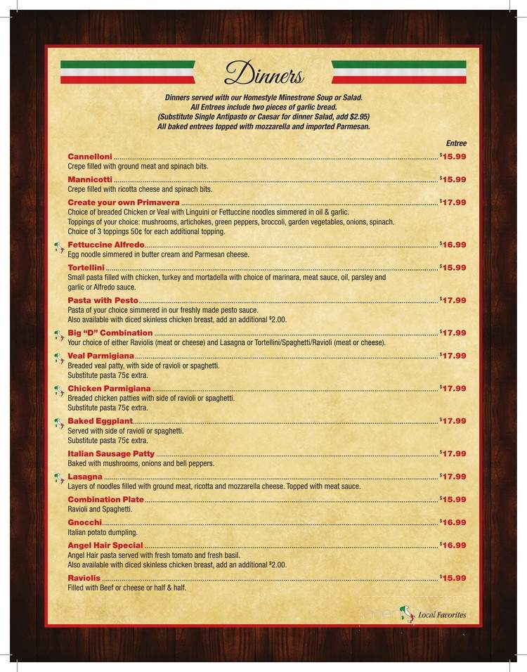 Domenico's Italian Restaurant - Monrovia, CA menu_pic