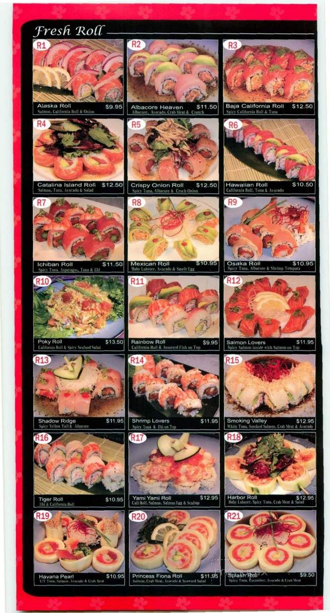 Kokoro Sushi - Fountain Valley, CA menu_pic