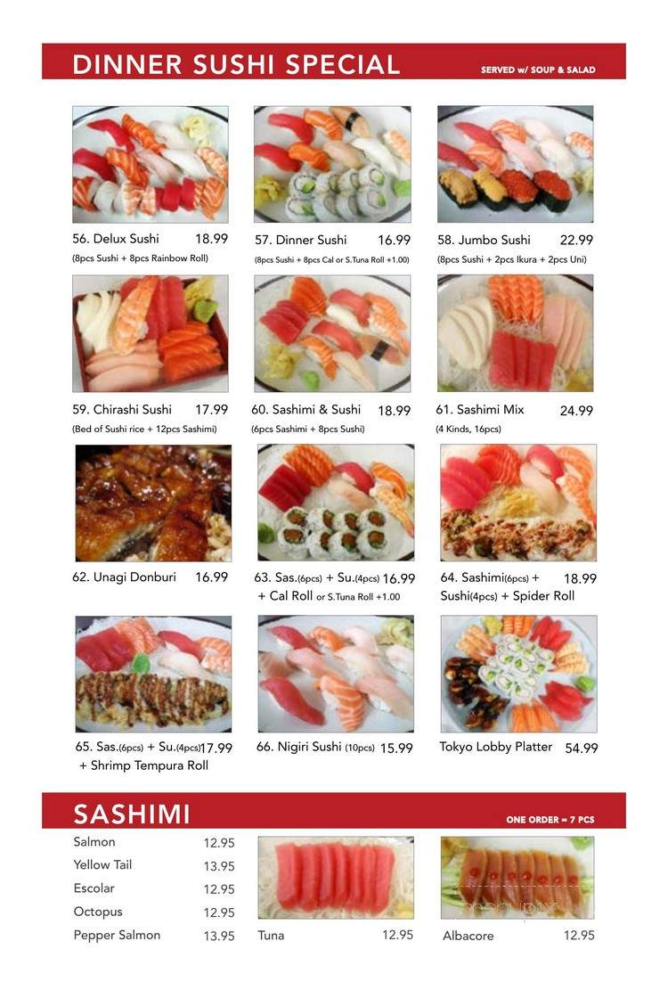 Tokyo Lobby Restaurant - Hacienda Heights, CA menu_pic