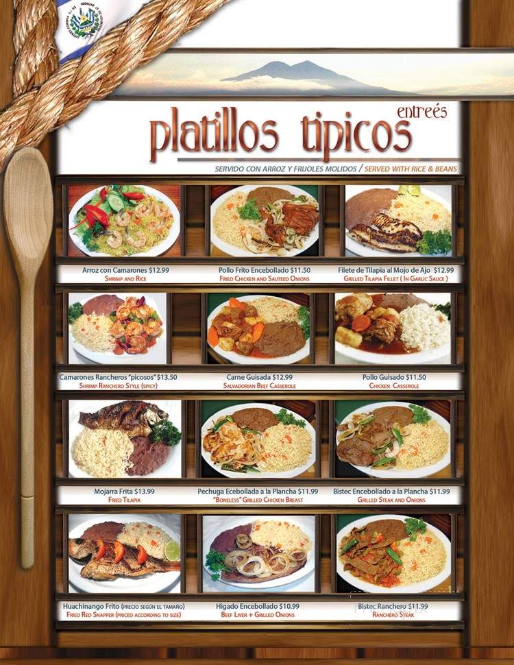 El Salvadoreno Restaurant - San Diego, CA menu_pic