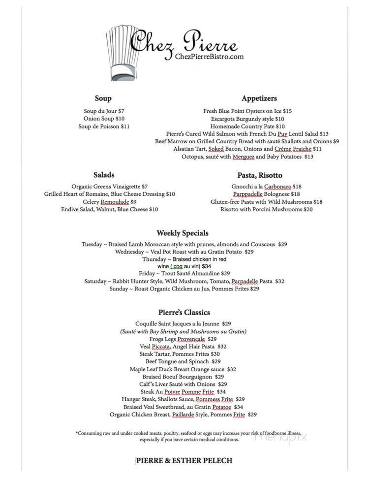 Chez Pierre - Palm Desert, CA menu_pic