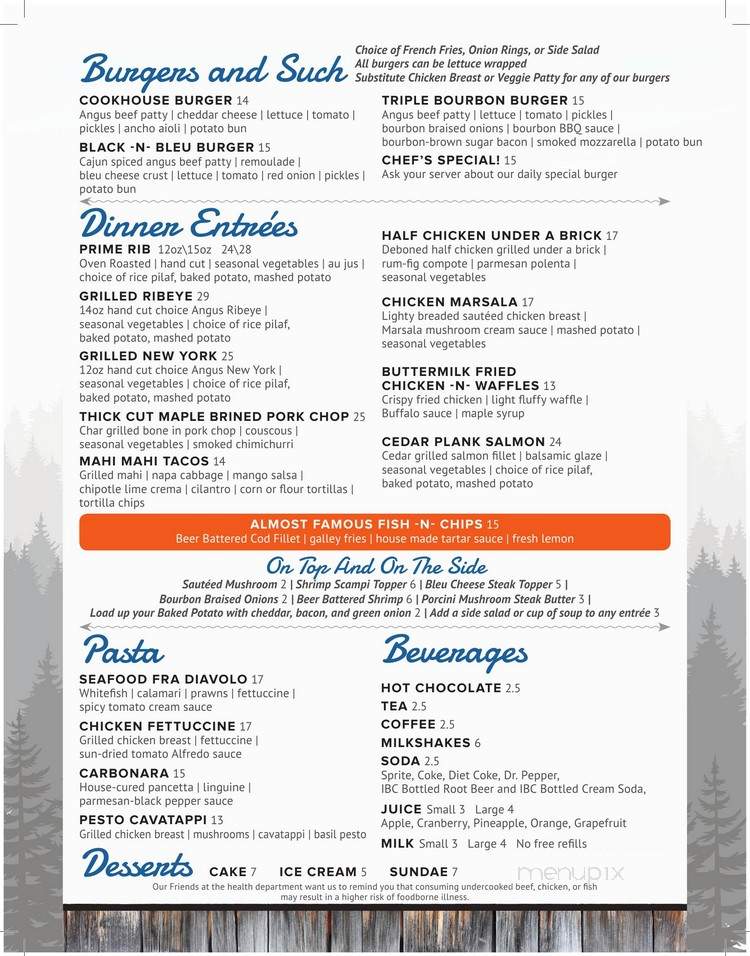 Tail O'The Whale Restaurant - Redding, CA menu_pic
