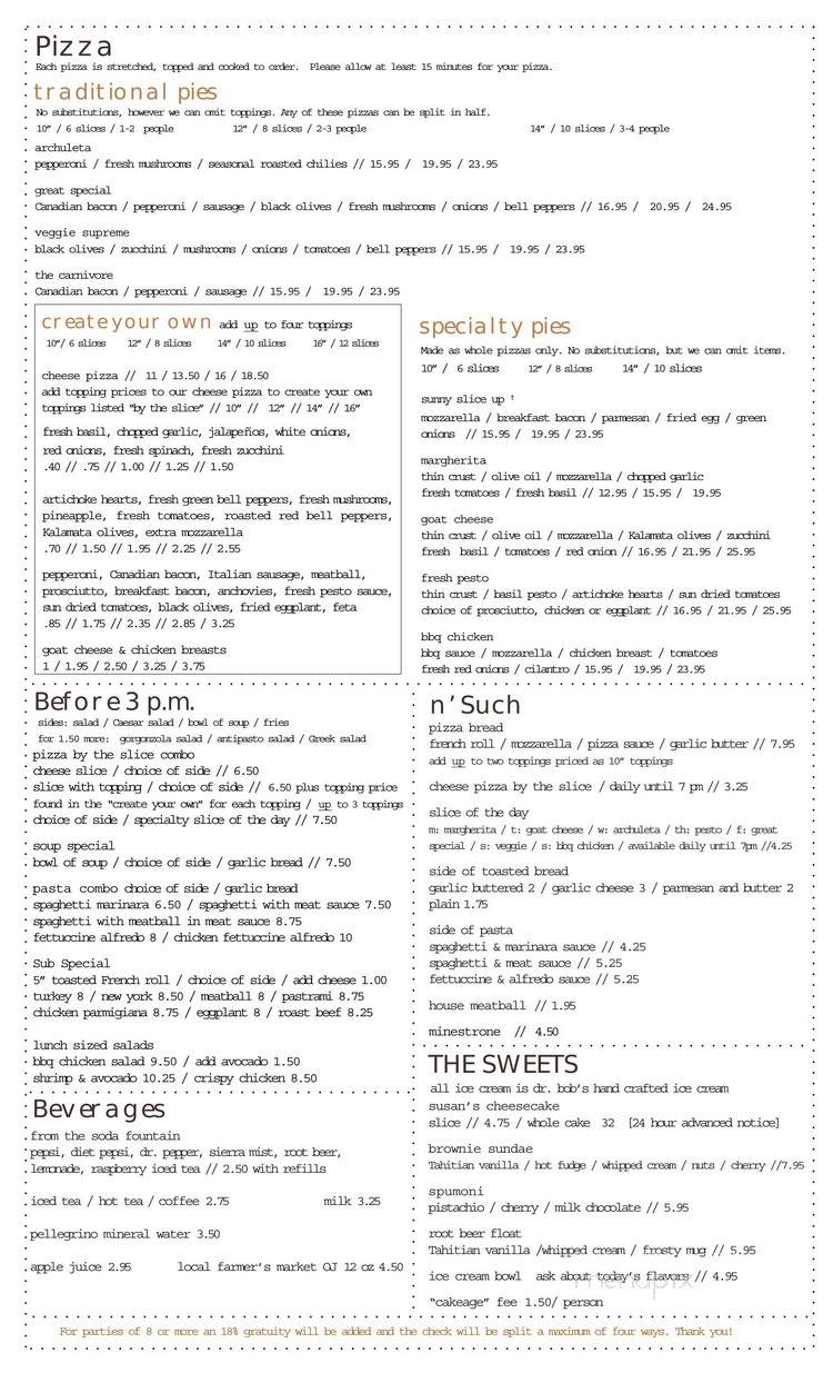 Pizza N Such - Claremont, CA menu_pic
