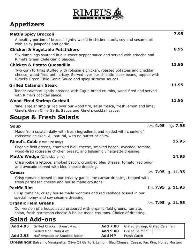 Rimel's Rotisserie - La Jolla, CA menu_pic