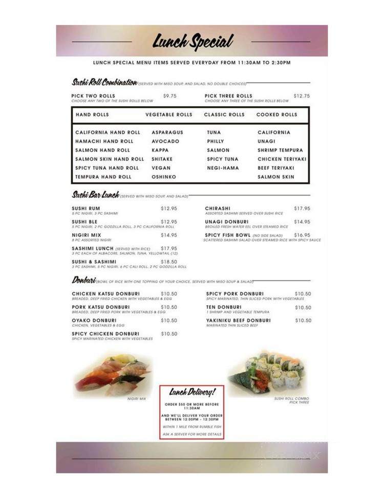 Rumble Fish - Scotts Valley, CA menu_pic