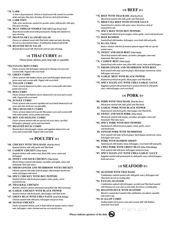 Thai Spice Of Los Gatos - Los Gatos, CA menu_pic