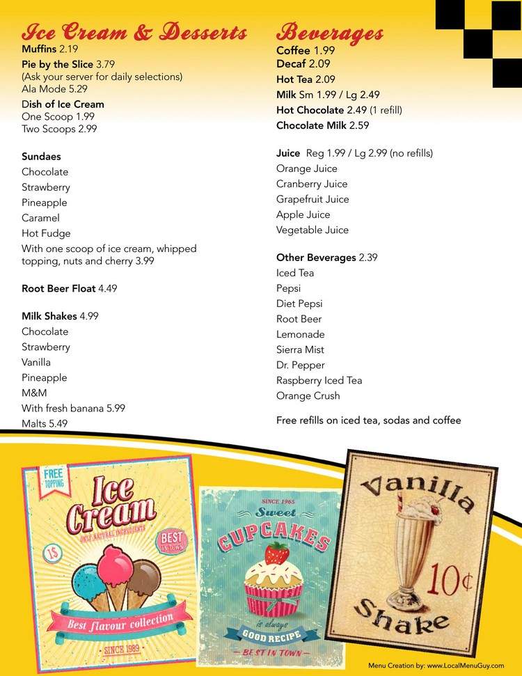 Linda's Soda Bar & Grill - Yuba City, CA menu_pic