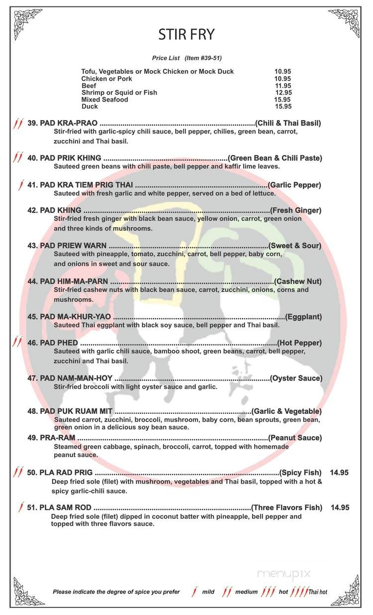 Thai Chefs House - Sacramento, CA menu_pic
