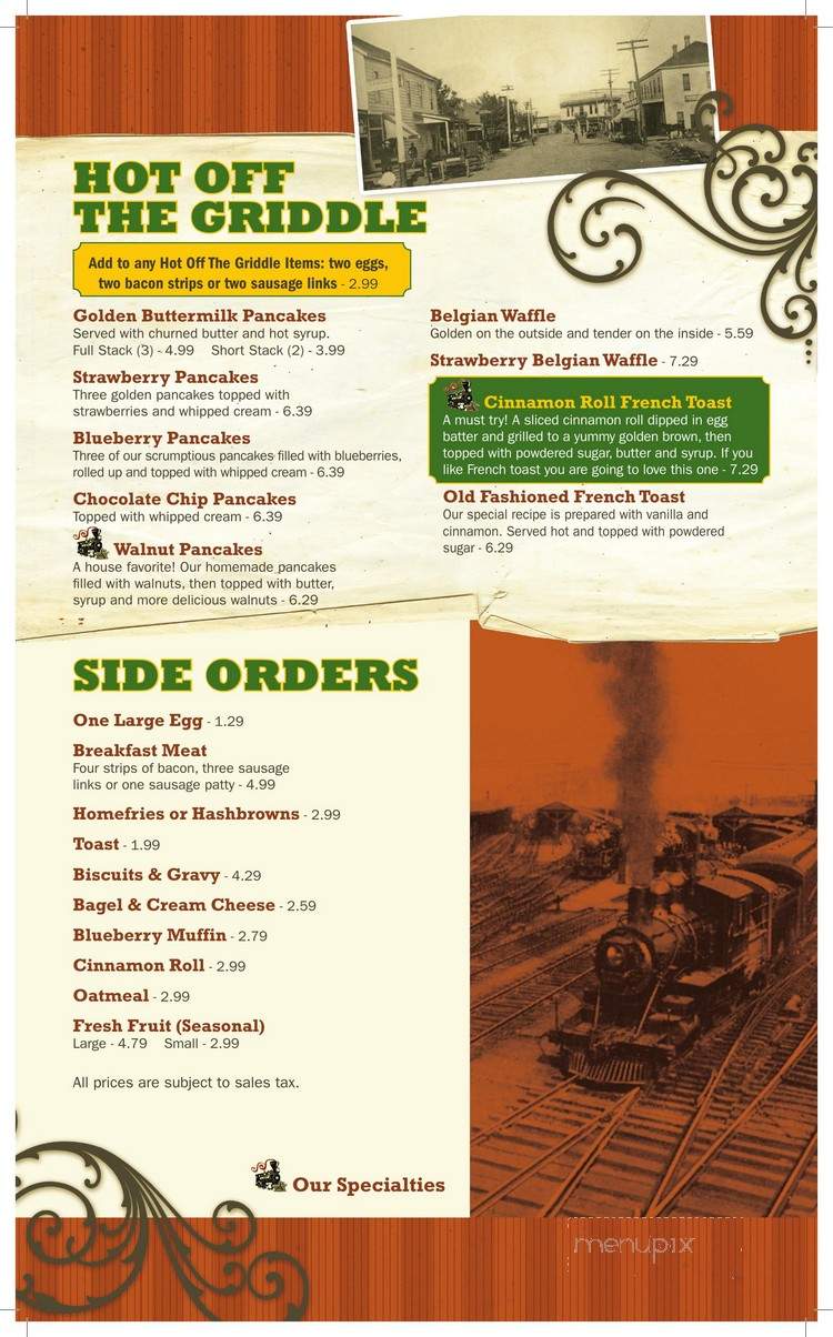 Pacific Street Cafe - Roseville, CA menu_pic