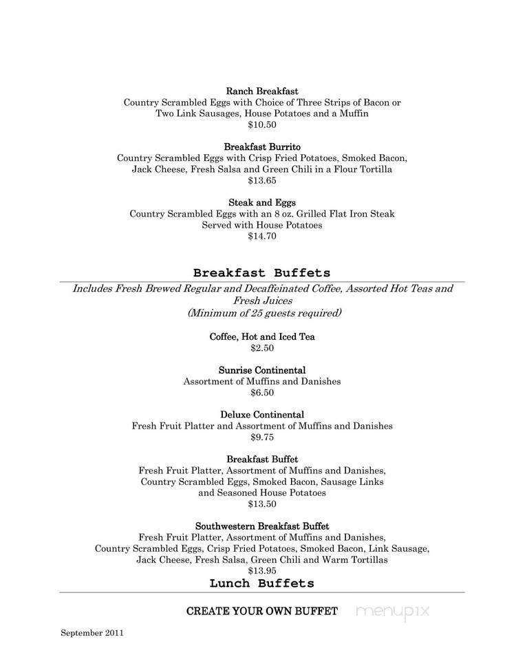 Ranch Restaurant - Denver, CO menu_pic