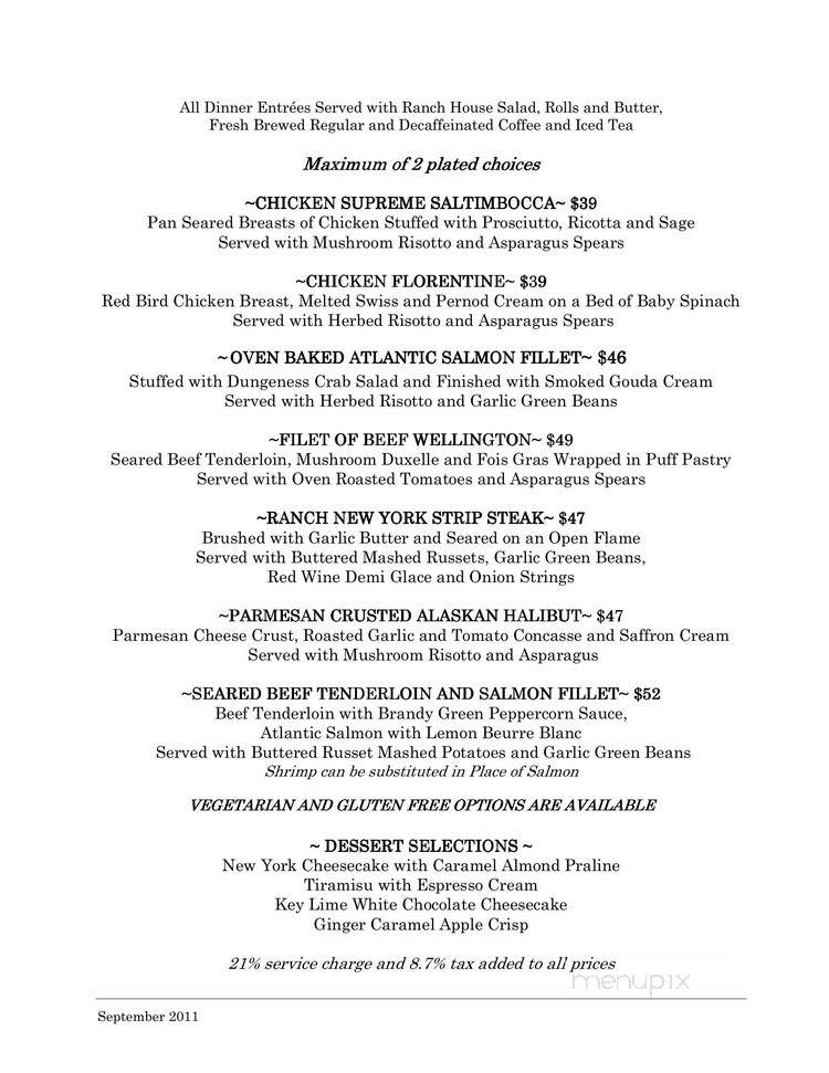 Ranch Restaurant - Denver, CO menu_pic