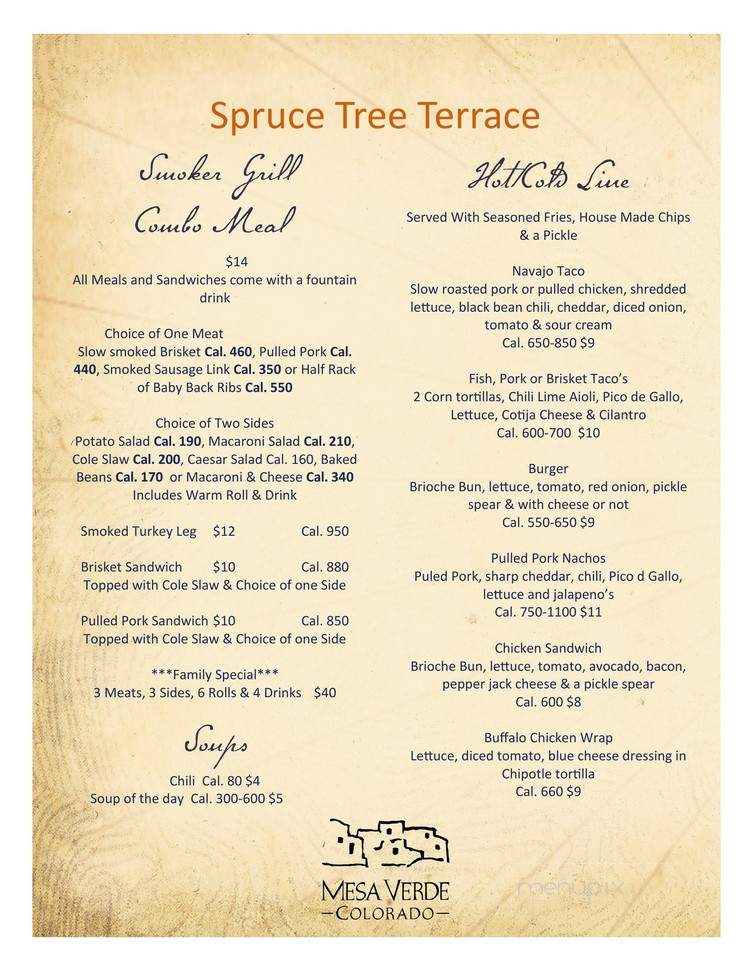 Spruce Tree Cafeteria - Mancos, CO menu_pic