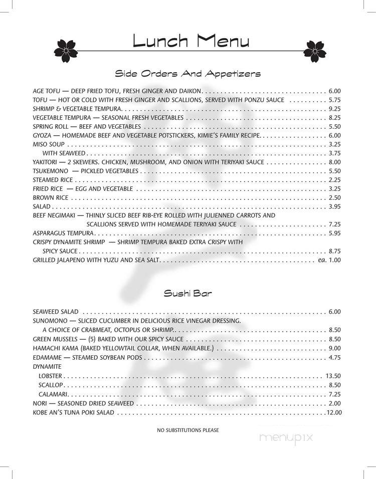 Kobe An Japanese Grill-Sushi - Lakewood, CO menu_pic