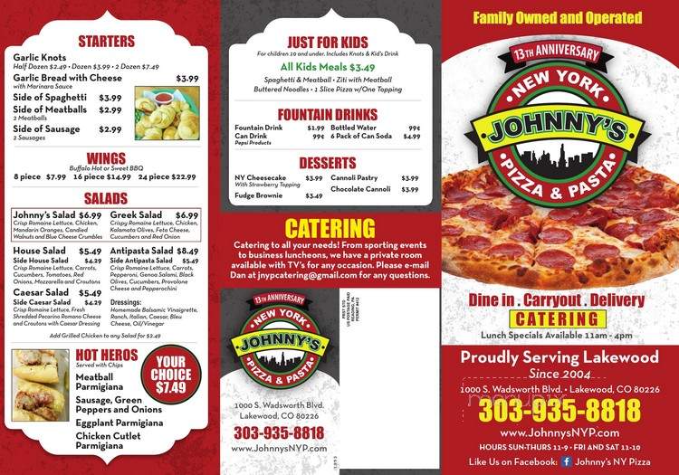 Johnny's New York Pizza - Lakewood, CO
