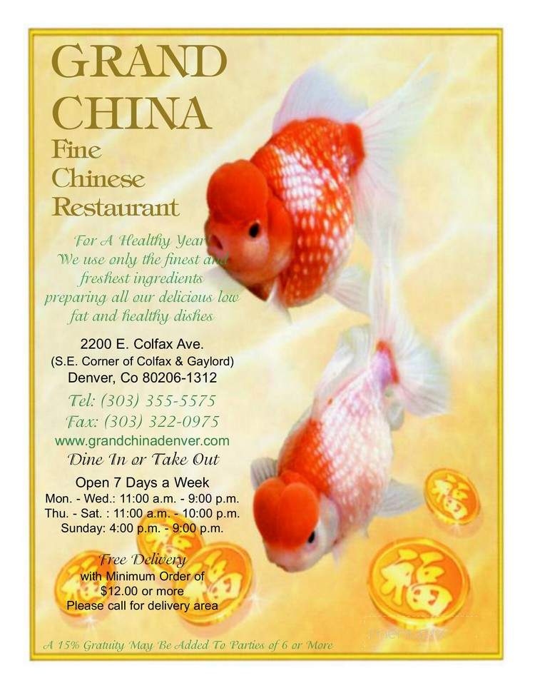 Grand China Restaurant - Denver, CO menu_pic