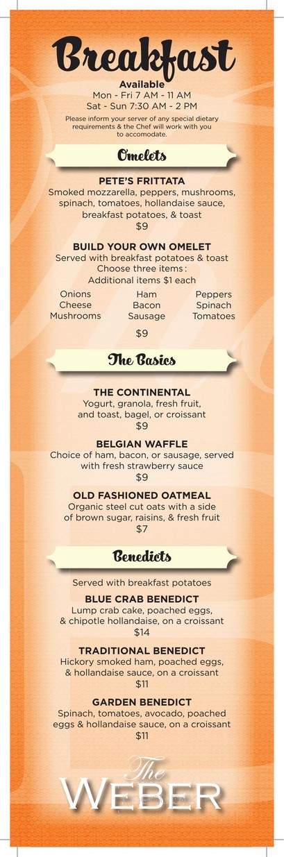 Weber Bar & Grille - Denver, CO menu_pic