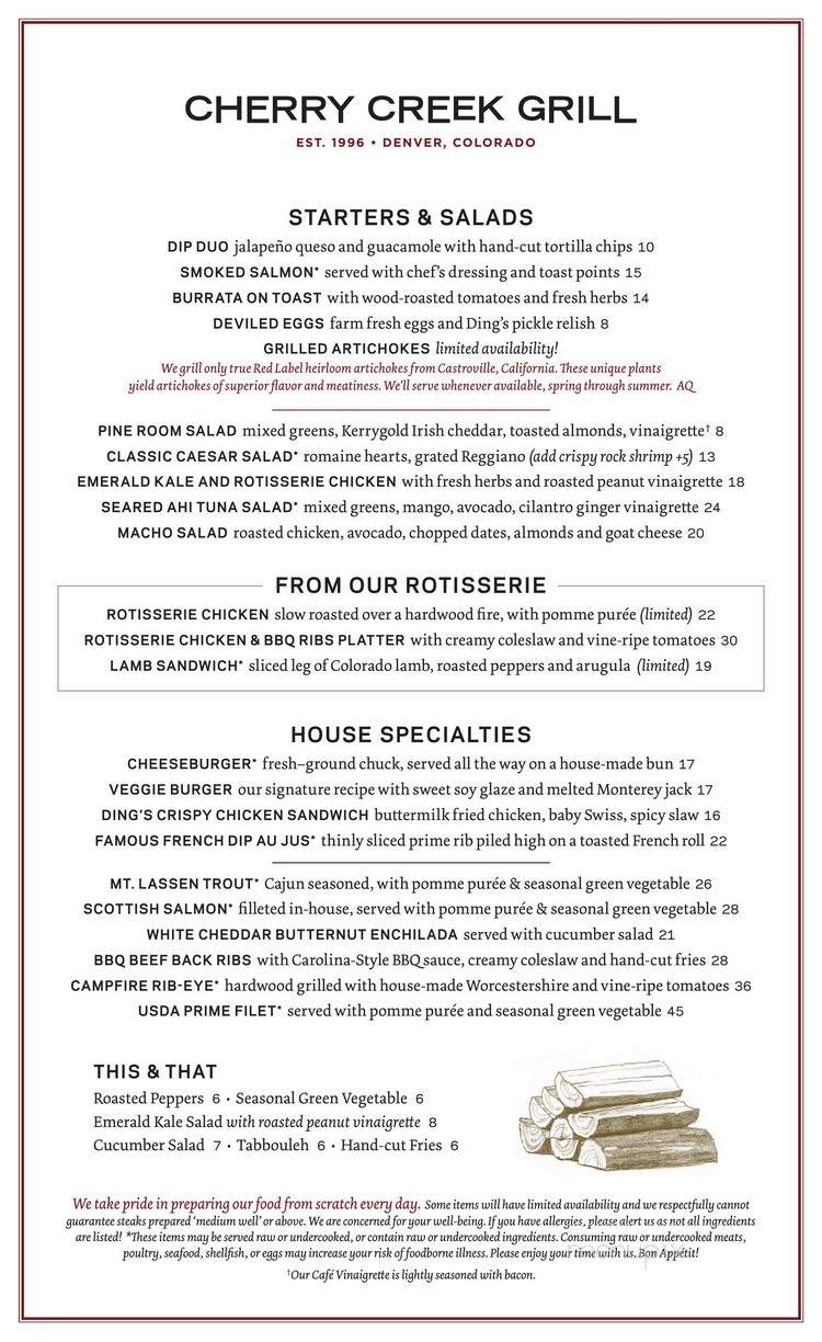 Cherry Creek Grill - Denver, CO menu_pic