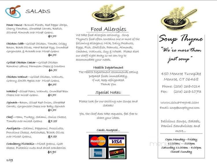 Soup Thyme - Monroe, CT menu_pic
