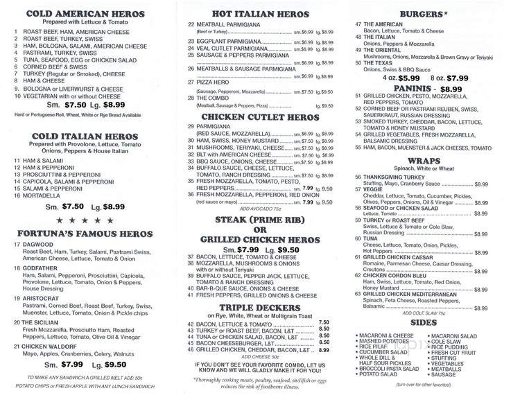 Fortuna Restaurant - Westport, CT menu_pic