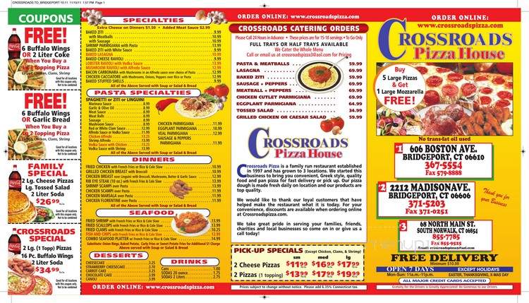 Crossroads Pizza - San Bernardino, CA menu_pic