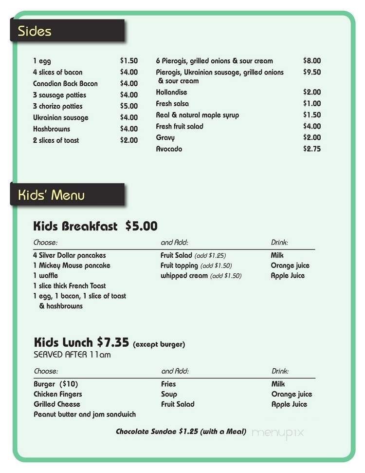 Magpie's Diner - Powell River, BC menu_pic